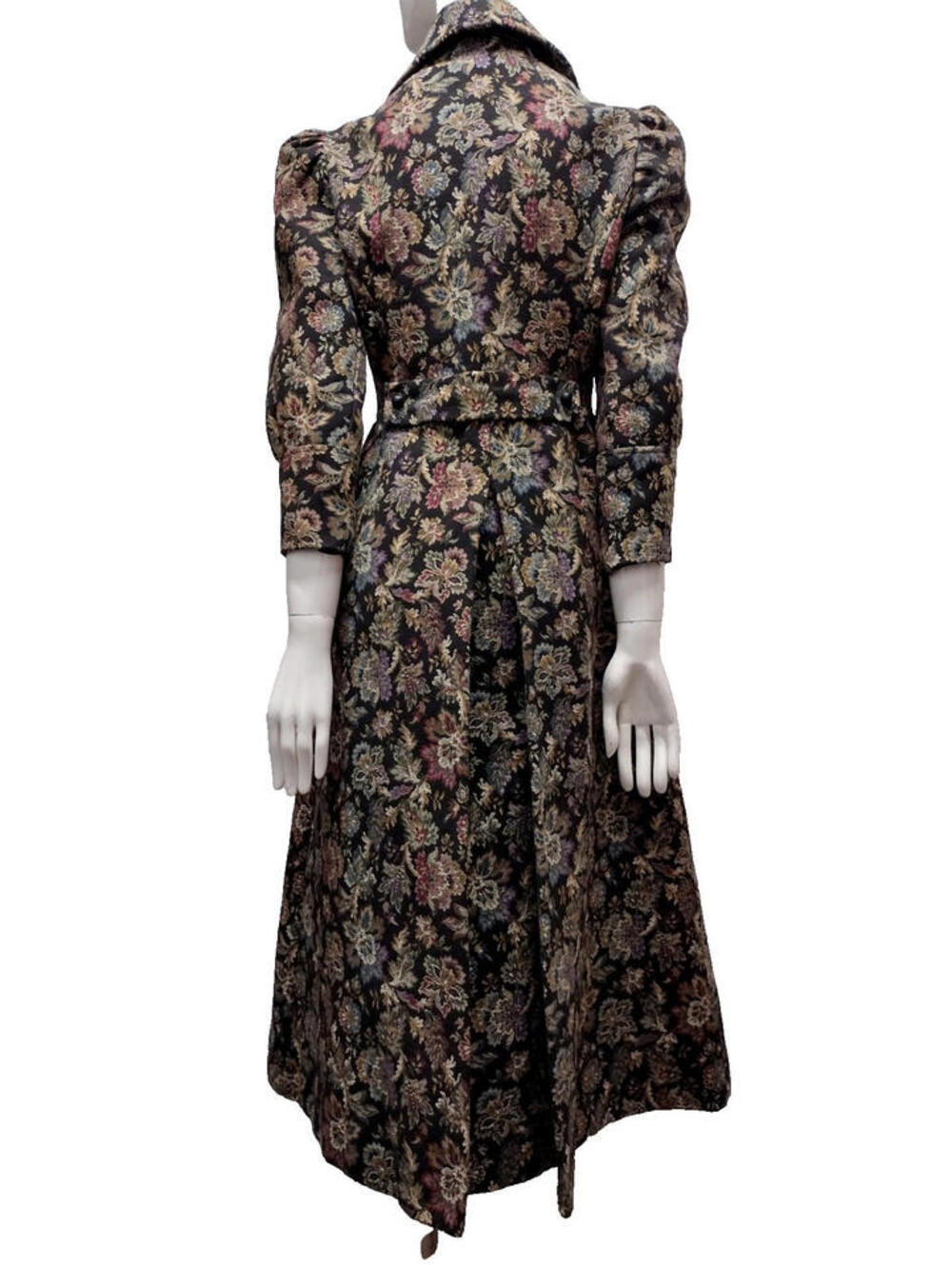 Vintage Tapestry Boho Coat Wide Collar Victorian Chic Lavender Burgundy S/ Med - Picture 5 of 16